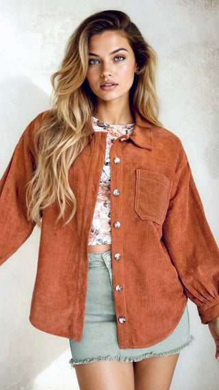 Cinnamon Sugar Corduroy Shacket