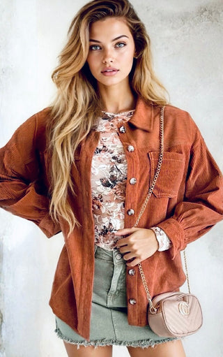 Cinnamon Sugar Corduroy Shacket
