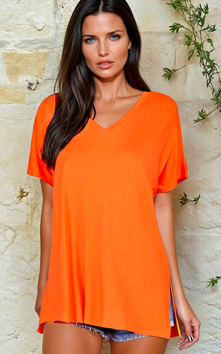 Perfect Orange V-Neck Tee