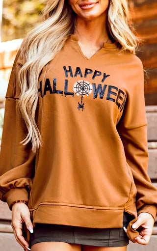 Happy Halloween Sequin Sweatshirt, SM-2X