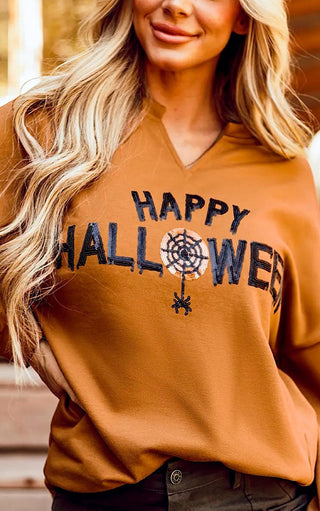 Happy Halloween Sequin Sweatshirt, SM-2X