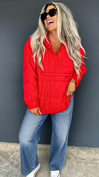 Southern Frost Red Puffer Jacket