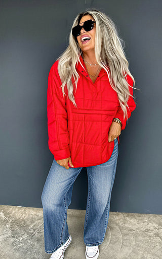 Southern Frost Red Puffer Jacket