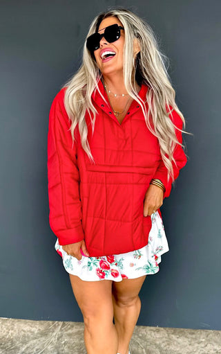 Southern Frost Red Puffer Jacket