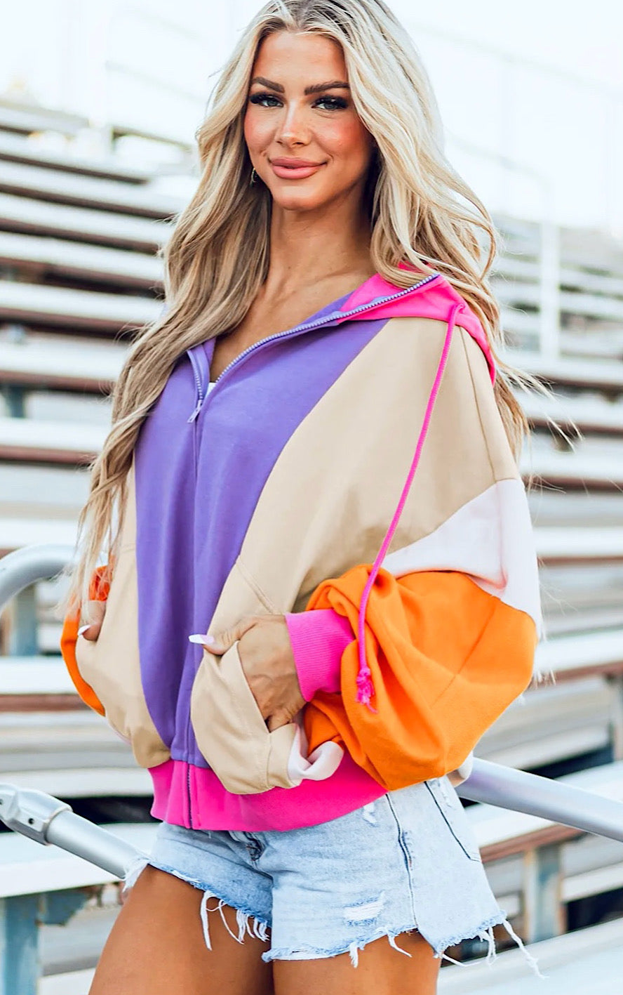 Dreamsicle Color Block Hoodie