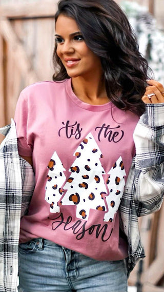 Tis The Season Leopard Christmas Tshirt