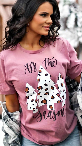 Tis The Season Leopard Christmas Tshirt