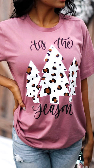 Tis The Season Leopard Christmas Tshirt