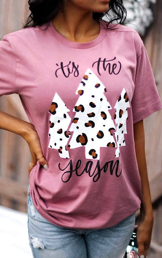 Tis The Season Leopard Christmas Tshirt