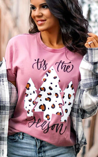 Tis The Season Leopard Christmas Tshirt