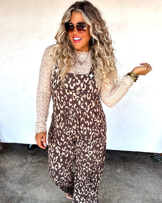 Wild Honey Leopard Print Overalls
