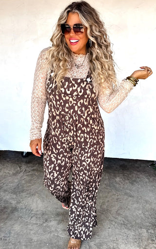 Wild Honey Leopard Print Overalls