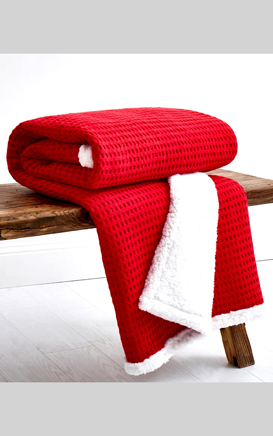 Santa’s Sleigh Cozy Red Fleece Throw Blanket