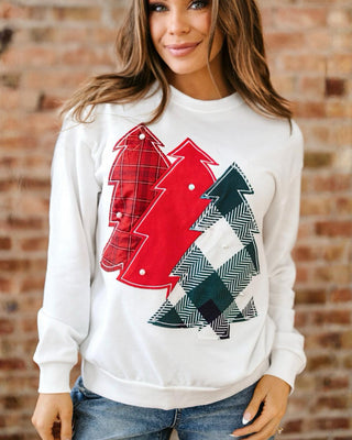 Merry Pines Applique Sweatshirt
