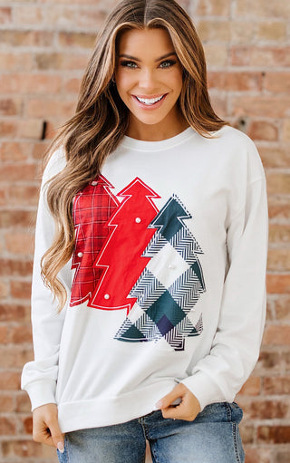 Merry Pines Applique Sweatshirt