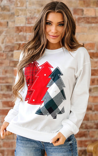 Merry Pines Applique Sweatshirt