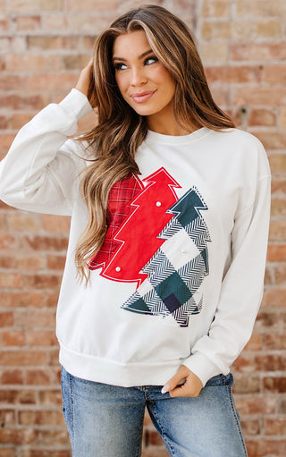Merry Pines Applique Sweatshirt