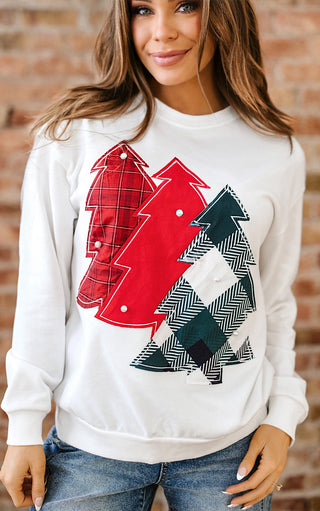 Merry Pines Applique Sweatshirt