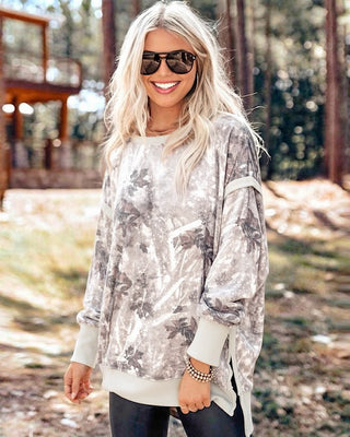 Camo Couture Neutral Gray Luxe Pullover