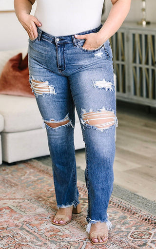 Always On My Mind Judy Blue Straight Leg Jeans, 0-24W