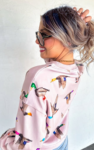 Lucky Duck Pink Sweatshirt