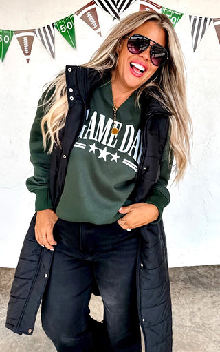 Uptown Layers Long Black Puffer Vest