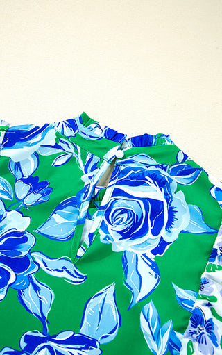 Seaside In Bloom Blue Floral Top