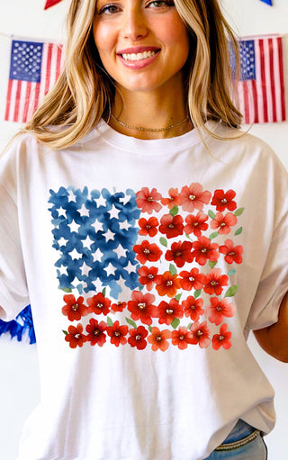 Floral Freedom Patriotic Tee