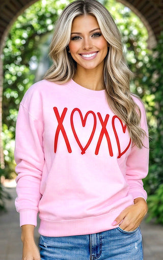 XOXO Valentine’s Pink Sweatshirt
