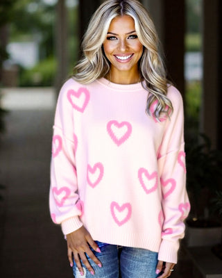 Love Notes Pink Heart Sweater