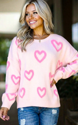 Love Notes Pink Heart Sweater