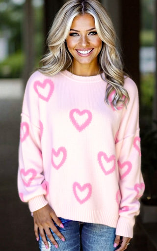 Love Notes Pink Heart Sweater