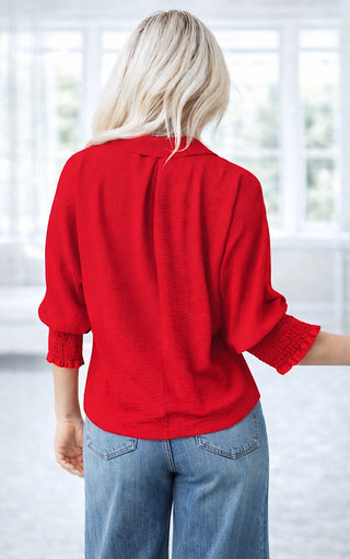 Hello Gorgeous Red V-Neck Top