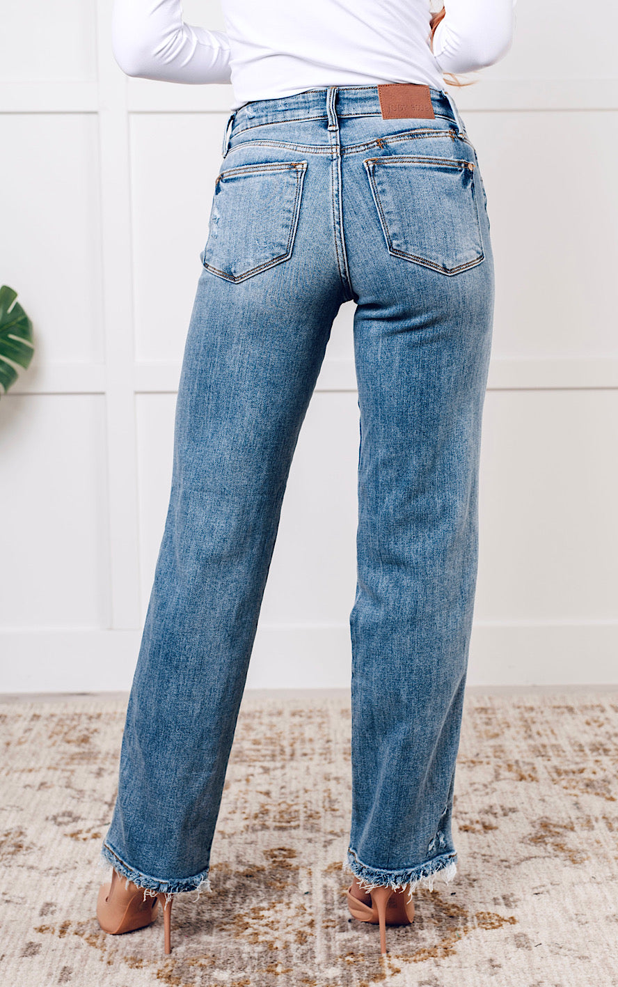 Timeless Fit Mid Rise Straight Leg Dad Jeans by Judy Blue