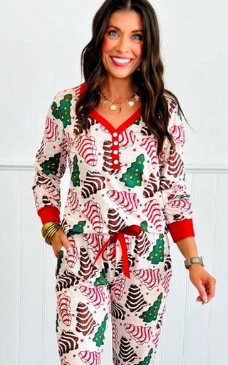 Christmas Tree Cake Pajamas Set, SM-4X, ETA 11/24