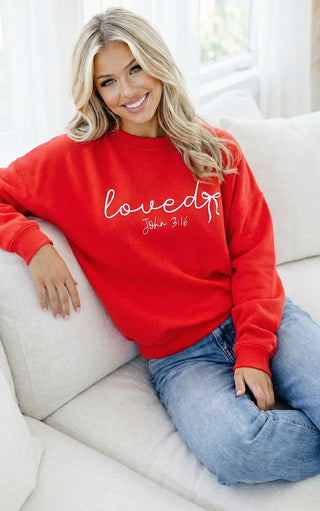 Loved John 3:16 Red Sweatshirt