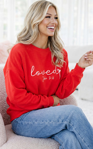 Loved John 3:16 Red Sweatshirt