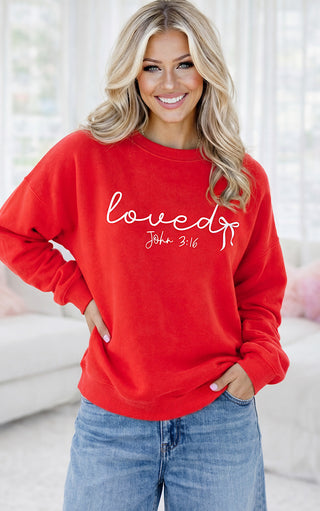 Loved John 3:16 Red Sweatshirt