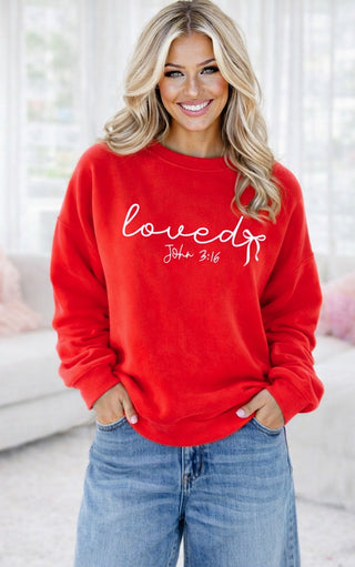 Loved John 3:16 Red Sweatshirt