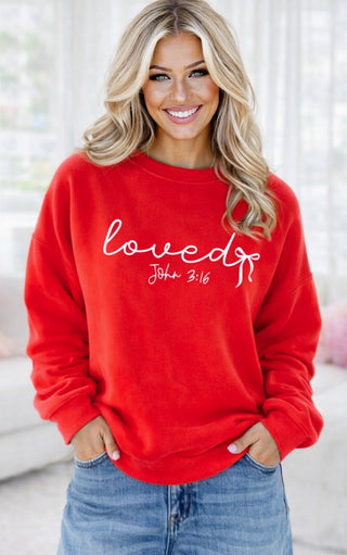Loved John 3:16 Red Sweatshirt