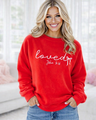Loved John 3:16 Red Sweatshirt