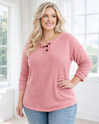Wrapped Up In Softness Pink Henley