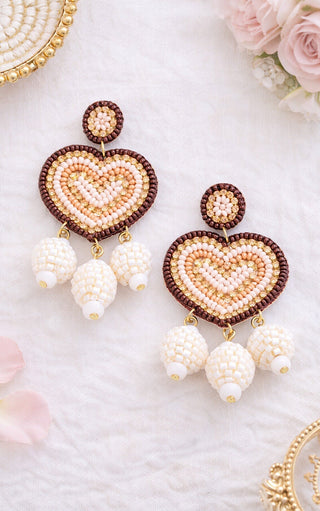 The Way You Love Me Beaded Heart Earrings