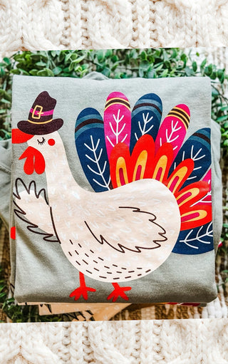 Fanny Feathers Thanksgiving Turkey Tee, SM-3X