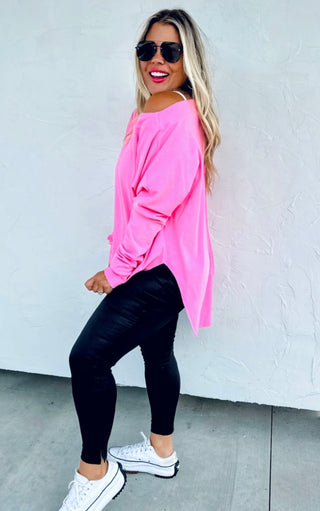 Effortless Charm Pink Sweatshirt, XS-3X!