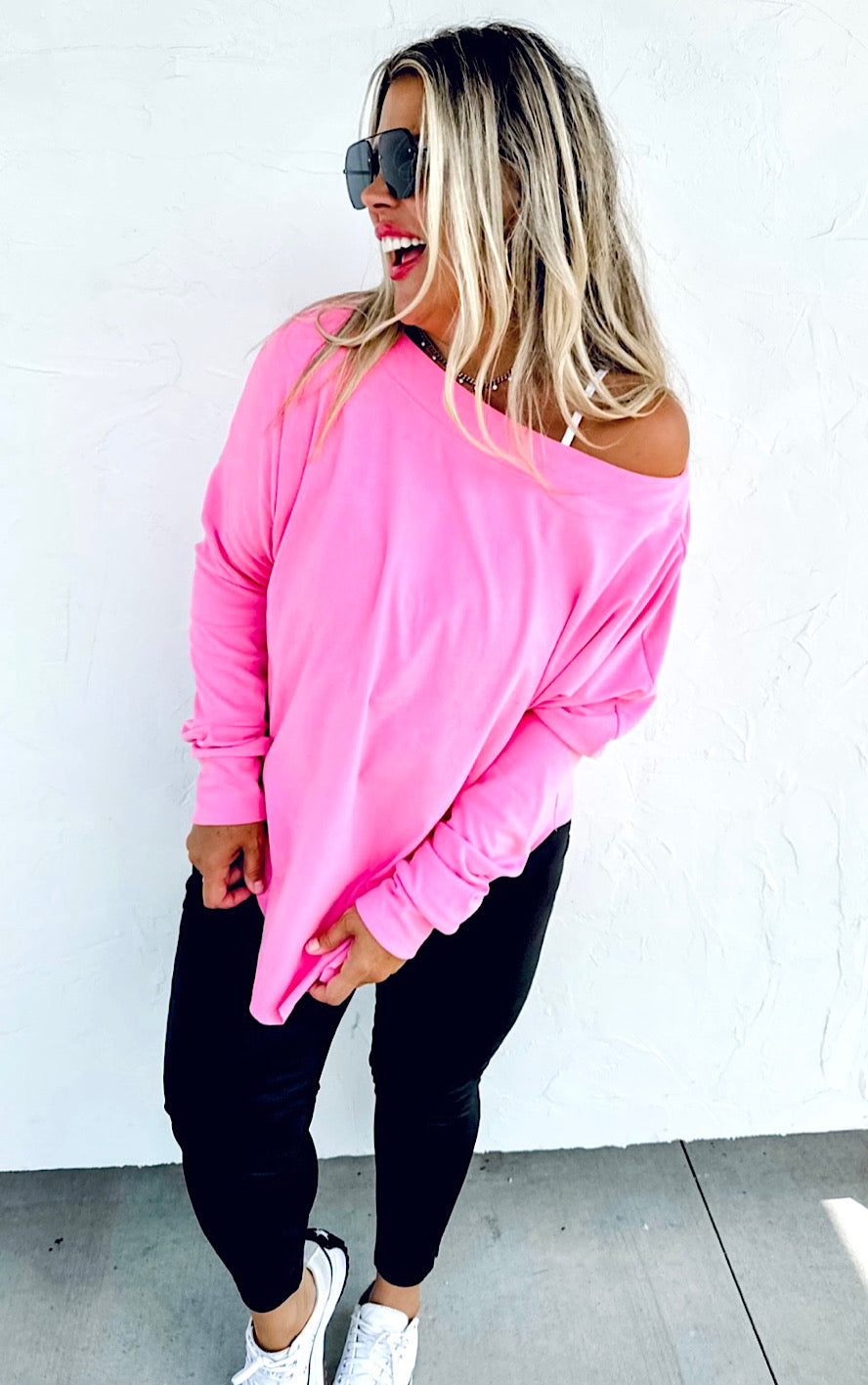 Effortless Charm Pink Sweatshirt, XS-3X!