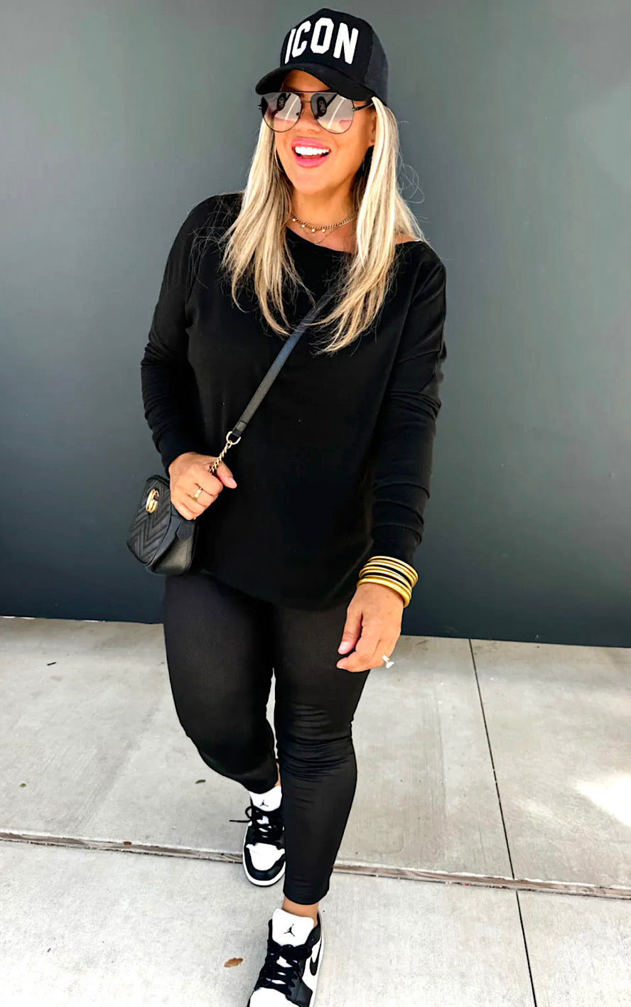 Effortless Charm Black Sweatshirt, XS-3X