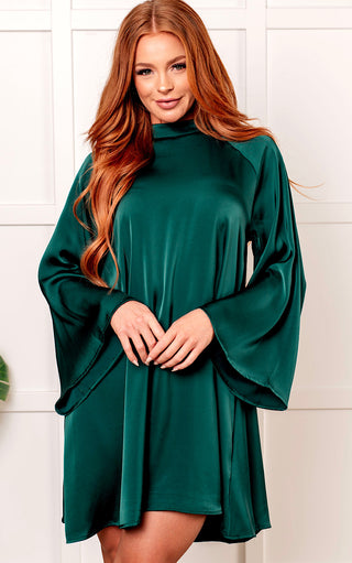 Mistletoe Magic Satin Dress, SM-3X