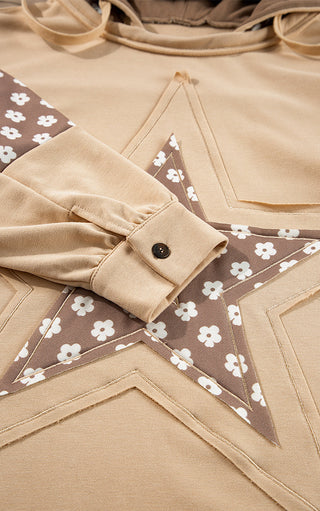 Pretty Patchwork Star Hoodie, THREE COLORS!