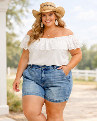 Judy Blue Plus Size Trouser Denim Shorts